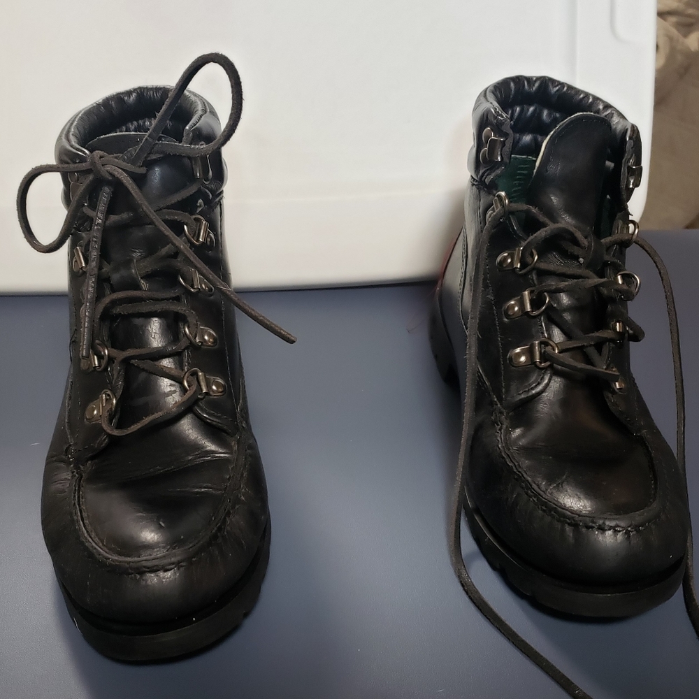 H H Boots Women's Black 8.5W Gore Tex Hiking Congo Ankle Chukka Moc Toe